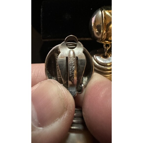 Vintage Givenchy Clip on Drop Pearl Faux Earrings - Picture 2 of 3
